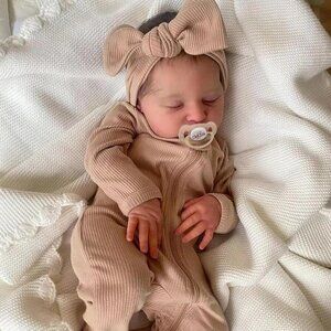 🆕20Inches Soft Cloth Body Sleeping Newborn Baby Dolls with Feeding Accessories